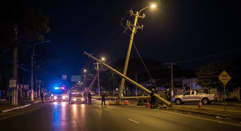 Acidente impressionante em Curitiba: Caminhonete a 160 km/h da Av das Torres