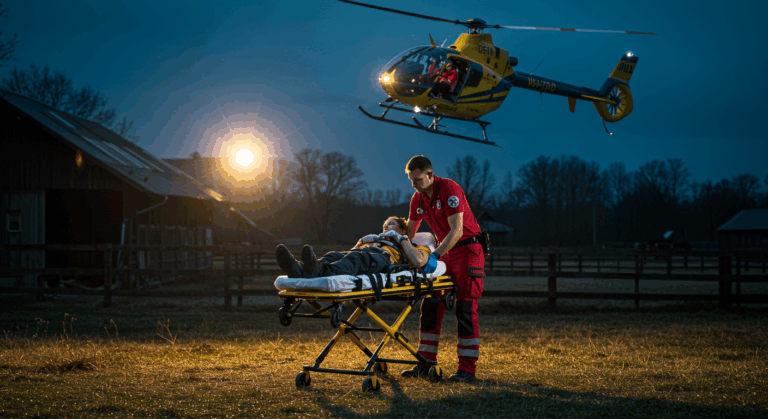 Menina leva coice de cavalo e é resgatada por helicóptero na RMC