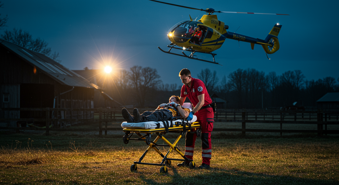 Menina leva coice de cavalo e é resgatada por helicóptero na RMC